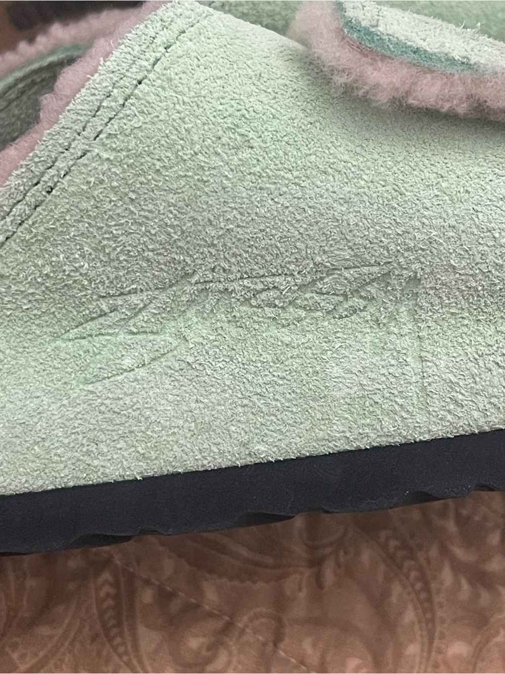 Birkenstock Stüssy Solana Suede Leather Slides - Size 44 (11 - 11.5) - Picture 5 of 6